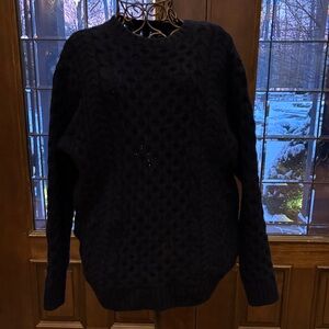 Classic navy Brandy and Melville Cable Knit Sweater